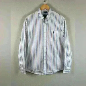U.S. Polo Assn. Stretch Button Down Long Sleeve Striped Short Men’s Large